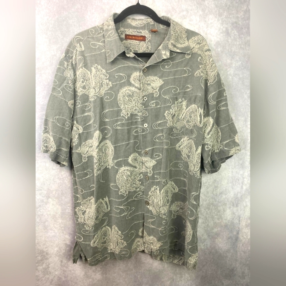 Tori Richard Men's Geometric Print Hawaiian Button Down Shirt‎ Retro Pattern XL